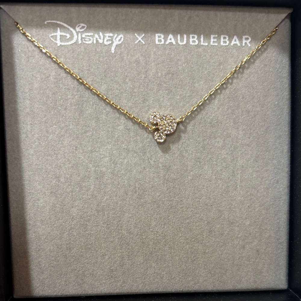 Disney x BaubleBar Gold Mickey Necklace
